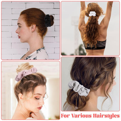 4Pcs Stash Scrunchie Zipper Scrunchiehidden Pocket Scrunchie, Pocket Scrunchies Hair Ties with Hidden Zipper, for Hide Money,Elastic Hair Ties Ponytail Holder Accessories