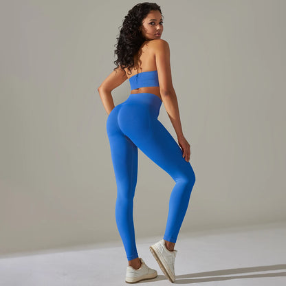 Seamless Halter Neck 2-Piece Yoga Set