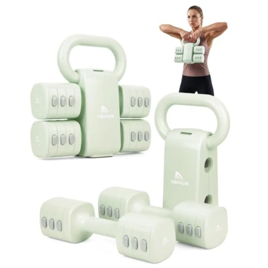 💗 2-in-1 Adjustable Dumbbell &amp; Kettlebell Set Because Buying 8 Different Weights Sounded Expensive