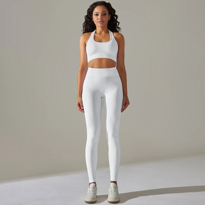 Seamless Halter Neck 2-Piece Yoga Set