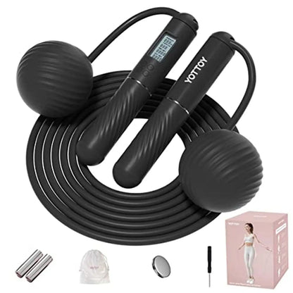 Cordless Jump Rope with Counter & Weighted Ball