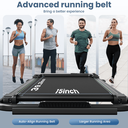 Treadmill 2 in 1 for Home/Office, 300 Lbs Walking Pad Treadmill with Handlebar,Under Desk Treadmill,Led Display & Remote Control