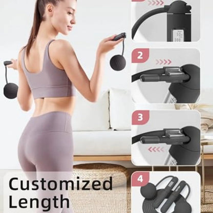 Cordless Jump Rope with Counter & Weighted Ball