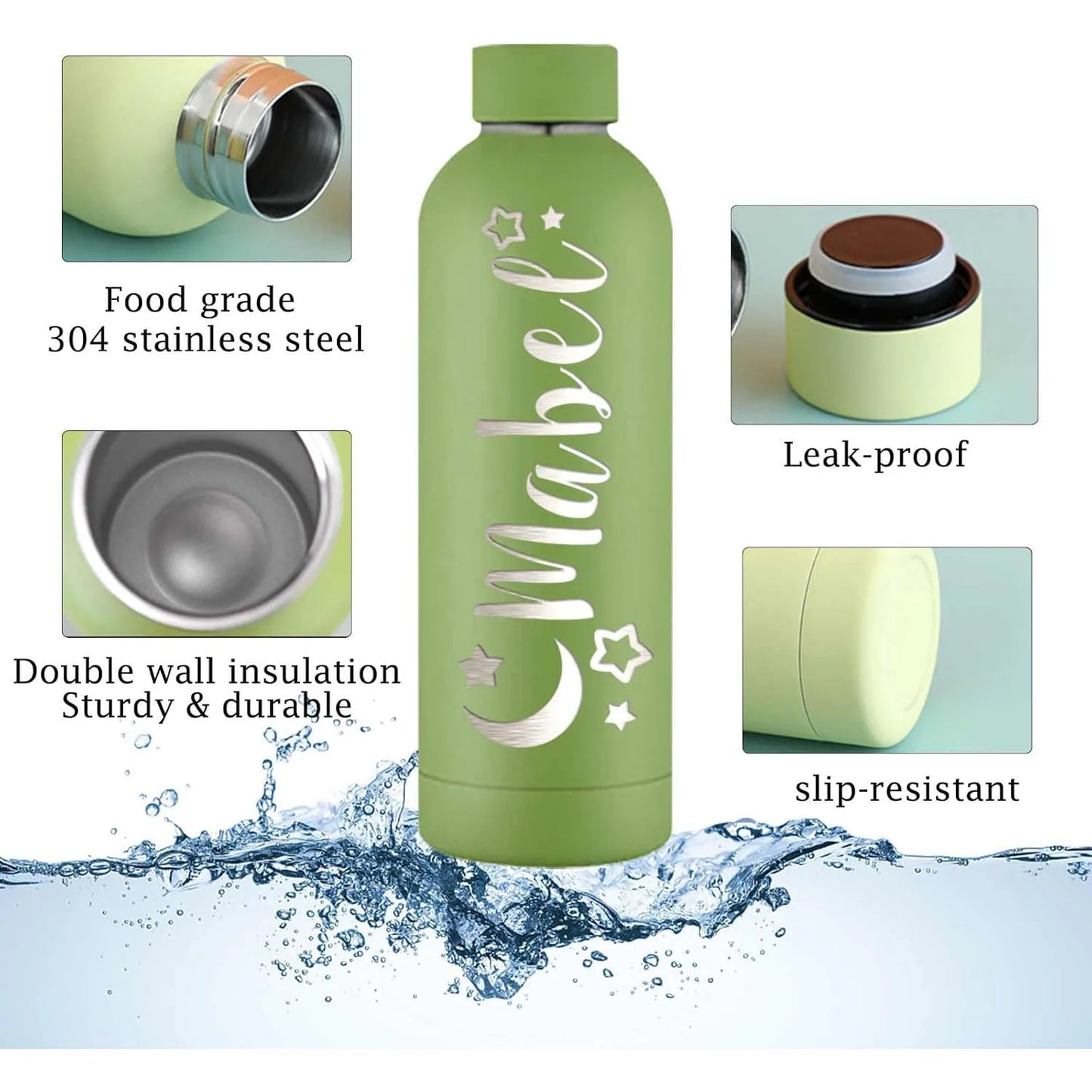 Custom Personalized Stainless Steel Insulated Tumbler Water Bottle