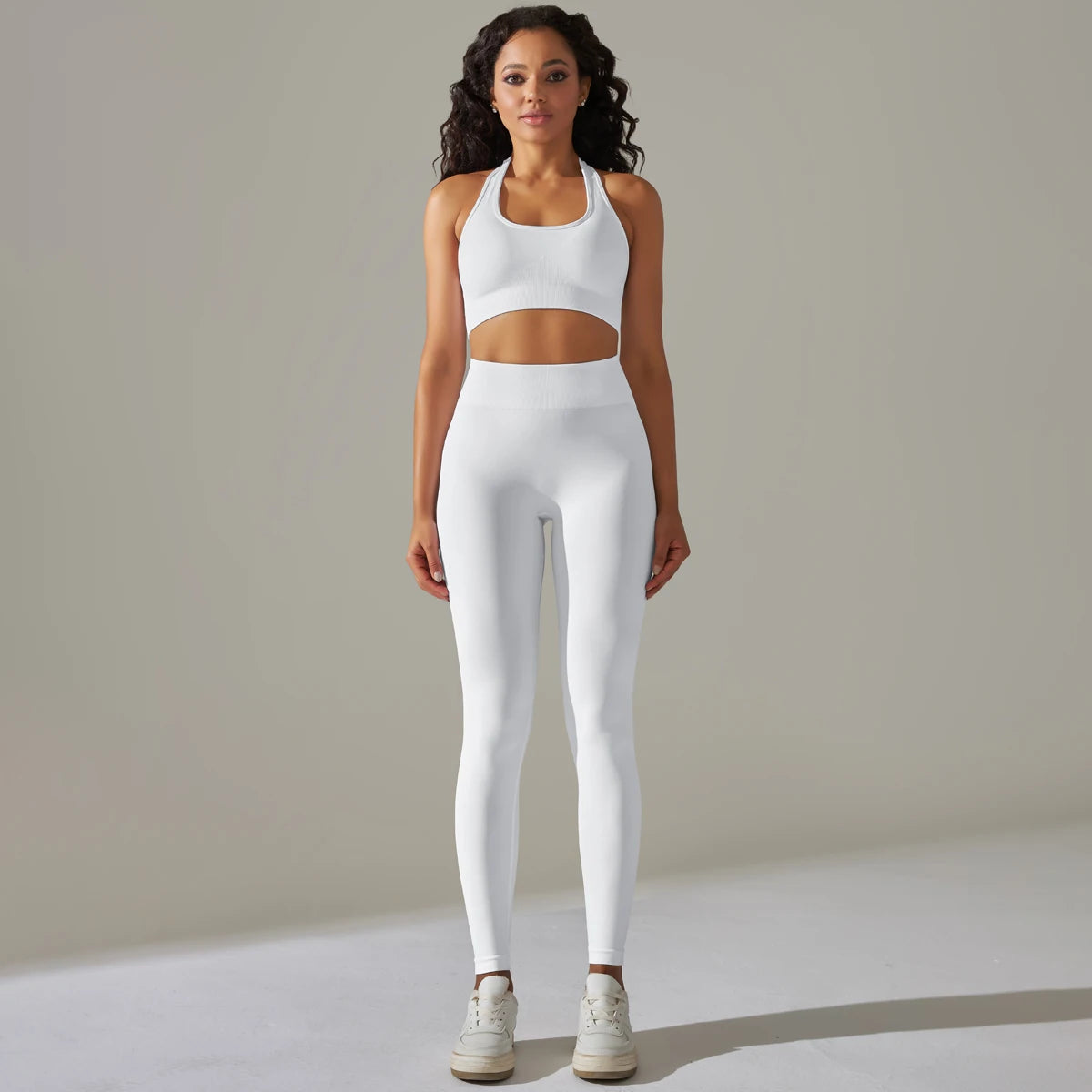 Seamless Halter Neck 2-Piece Yoga Set