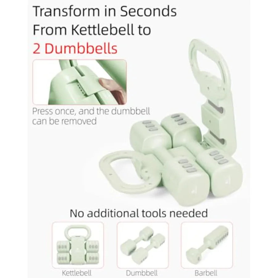 💗 2-in-1 Adjustable Dumbbell &amp; Kettlebell Set Because Buying 8 Different Weights Sounded Expensive