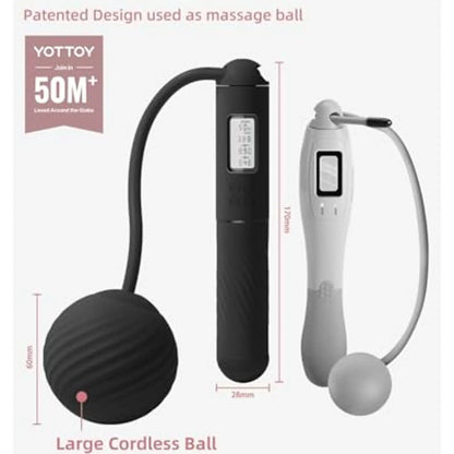 Cordless Jump Rope with Counter & Weighted Ball