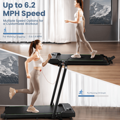Treadmill 2 in 1 for Home/Office, 300 Lbs Walking Pad Treadmill with Handlebar,Under Desk Treadmill,Led Display & Remote Control