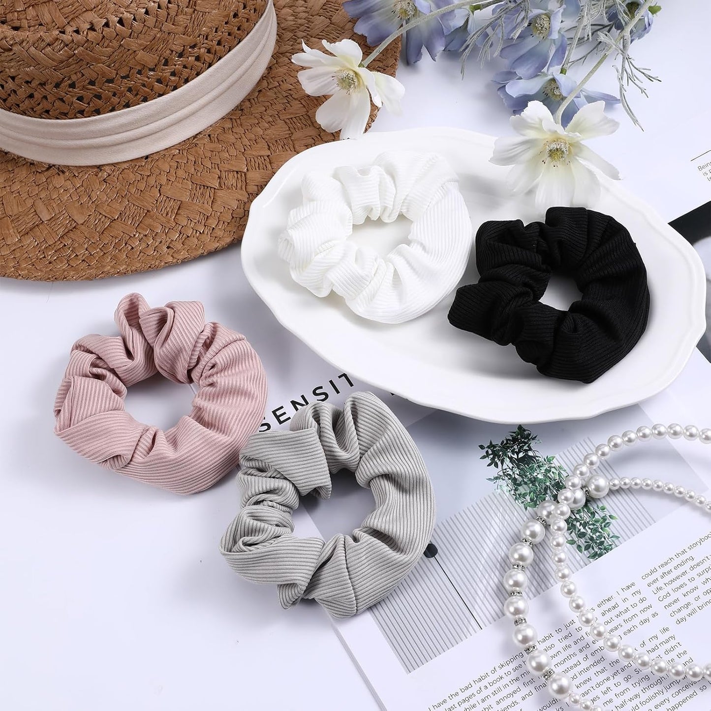 4Pcs Stash Scrunchie Zipper Scrunchiehidden Pocket Scrunchie, Pocket Scrunchies Hair Ties with Hidden Zipper, for Hide Money,Elastic Hair Ties Ponytail Holder Accessories