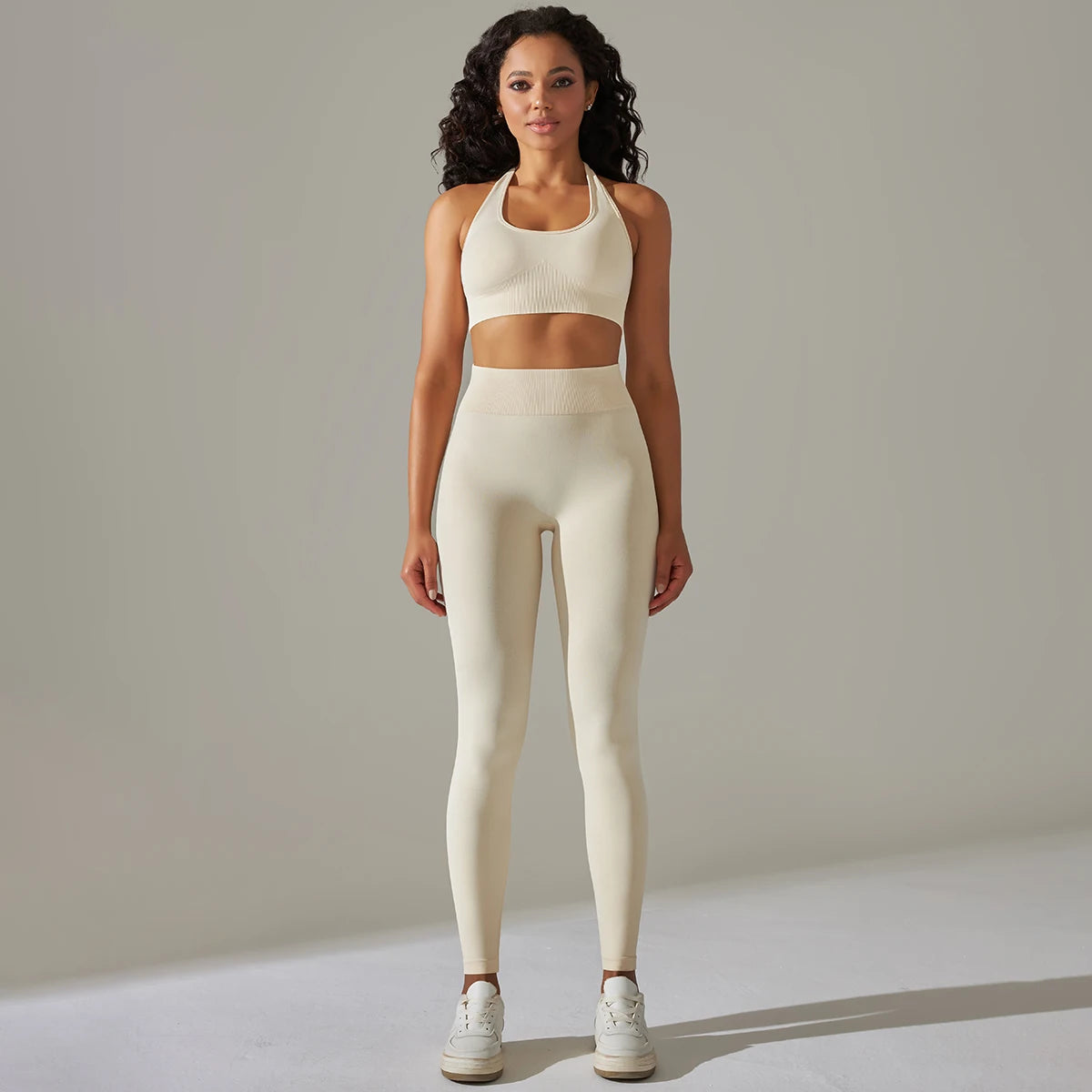 Seamless Halter Neck 2-Piece Yoga Set