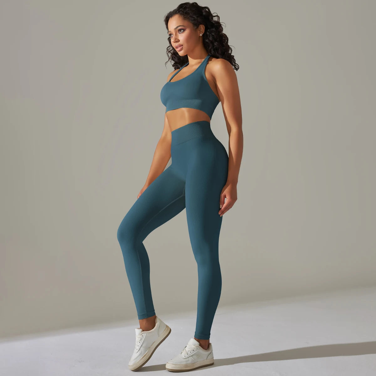 Seamless Halter Neck 2-Piece Yoga Set