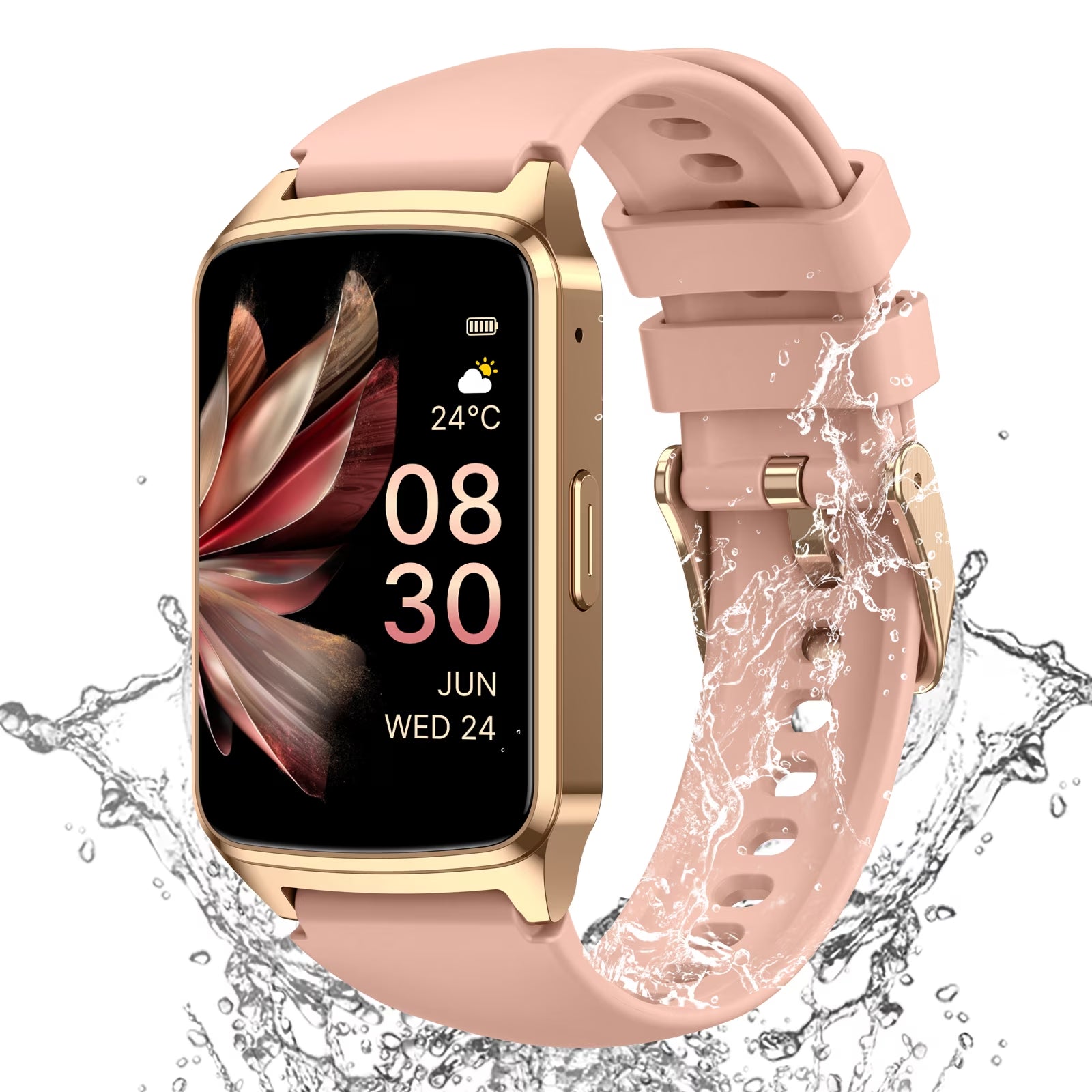 Fitness Tracker Smart Watch for Women Men Make/Answer Calls with Fitness and Wellness Tracking 100+ Sports Modes Step Calorie Counter IP68 Waterproof Fits for Android and Iphone, Pink